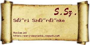 Sári Szörénke névjegykártya